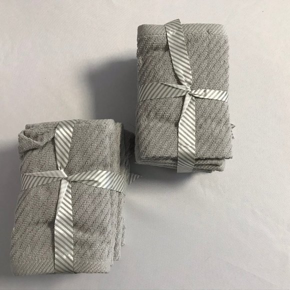 6 Washcloths Grey Gray NWT 2 sets - Picture 7 of 7